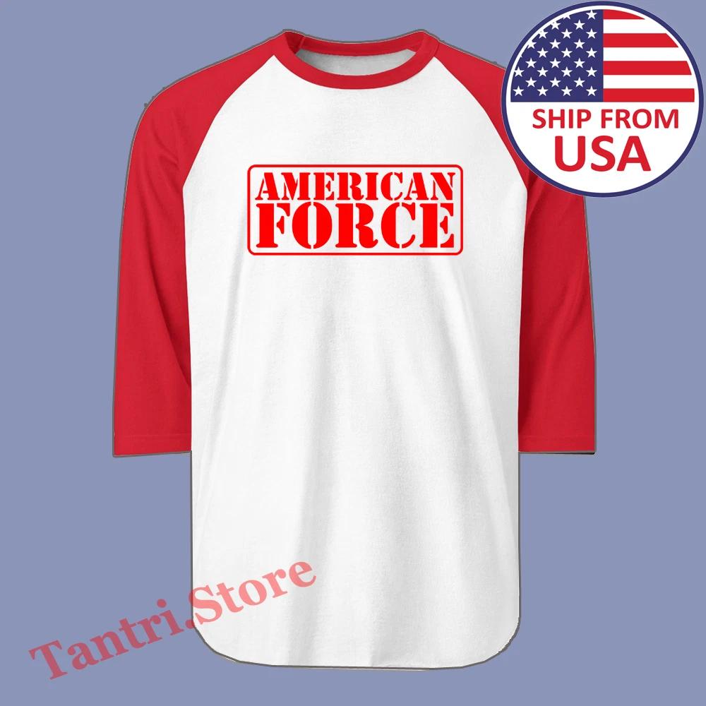 

American Force Wheels Men s Raglan White Red Size S to 2XL XL