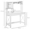 Bureau avec Rangement Bibliothèque Moderne en Bois Bureau avec Étagères et Grand Plateau pour Petits Espaces Maison Chambre à Coucher, 105 x 50 x 137,5 cm, Blanc