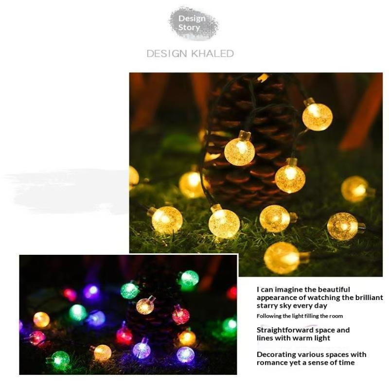 Christmas Light Solar Waterproof  Ball Garden Solar Lamp Power Led String Globe String Lights Holiday Home Decorations