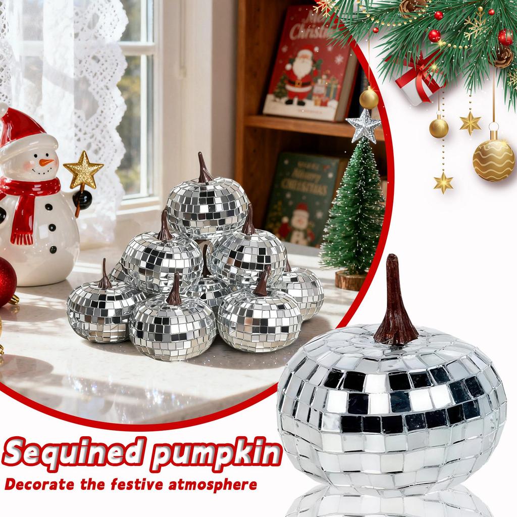 12-piece Set Of Pumpkins (for Decor), Glitter Foam Pumpkins (for Decoration), Artificial Pumpkins (for Thanksgiving Table Centrepieces And Pa