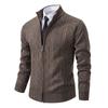 Winter Herren Strickjacke Pullover Jacke Stehkragen Gestrickt Dick Gestrickter Pullover