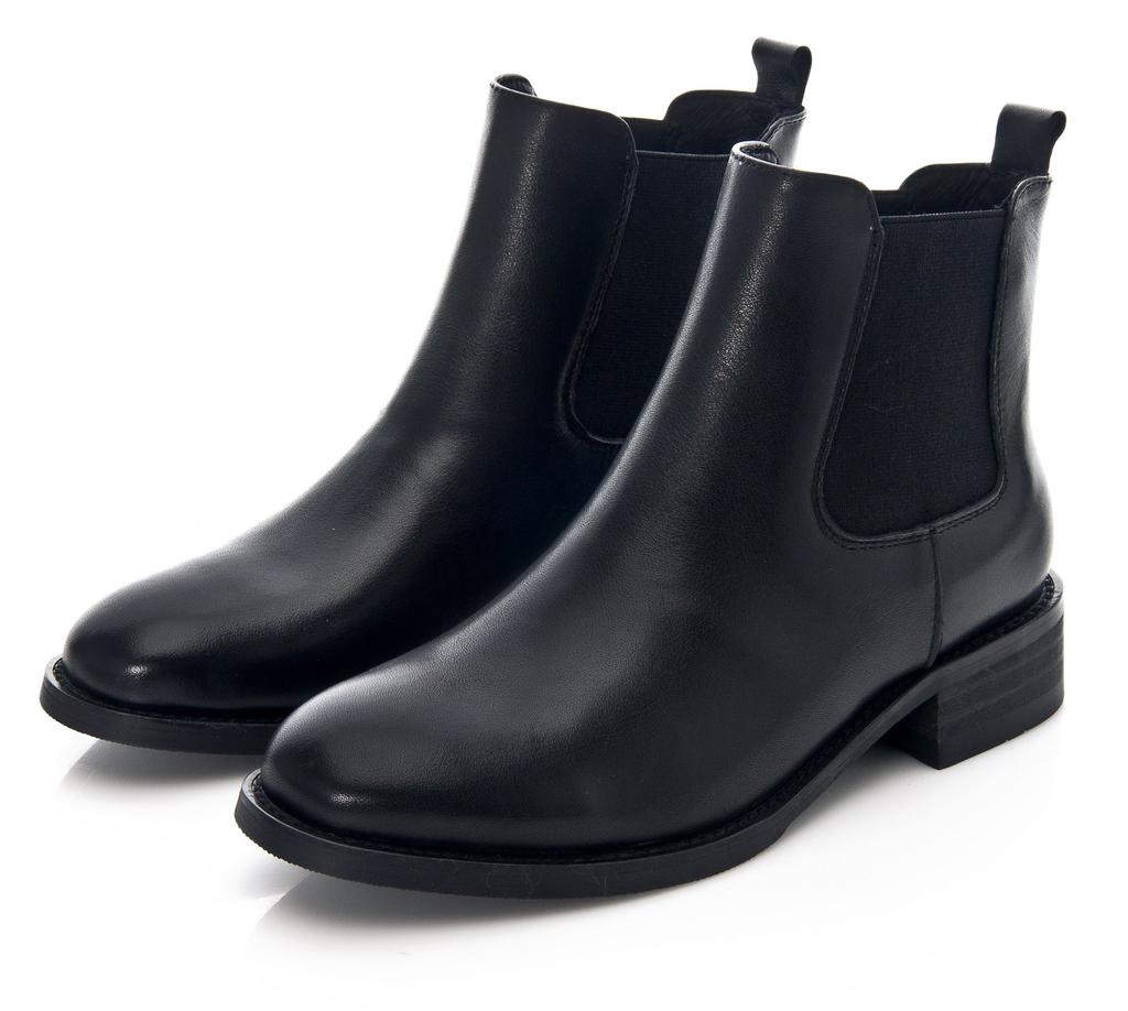 Uroi Genuine Leather Side Gore Ankle Waterproof Rain Chelsea Flat Perfect for Rainy Job Black Women's Boots, Boots, Boots, Boots, Season, Commuting,