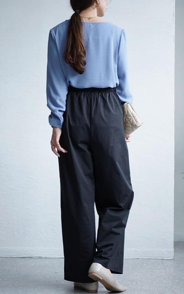 Gold Japan Plus Size Elastic Perfect for and Size Women's Pants, Long, Wide, Straight, Waist, Leg-Lengthening, Spring, Summer, Autumn, Winter, LL,