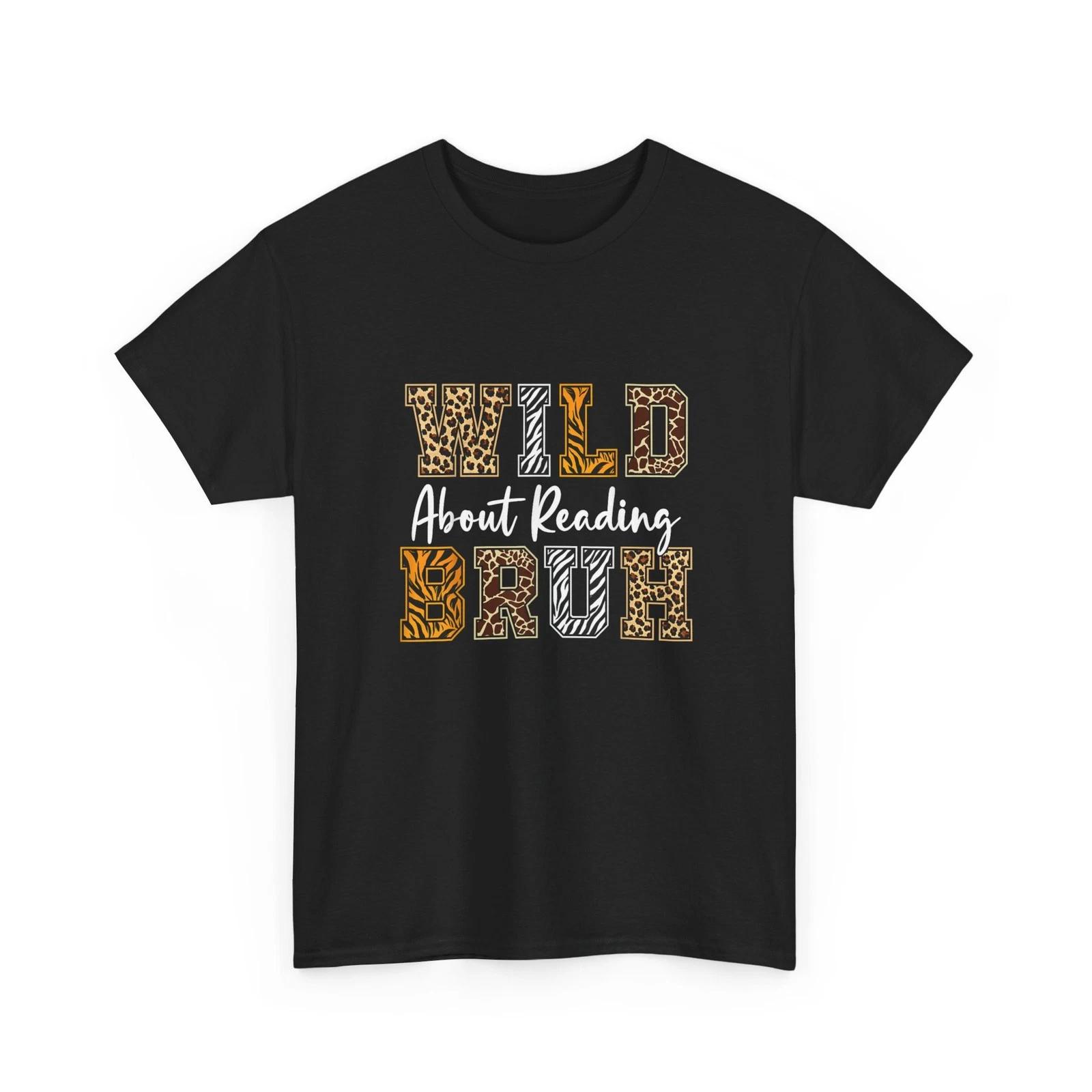 Animal Print T-Shirt, Wild about Reading Books Lovers T-Shirt 2XL