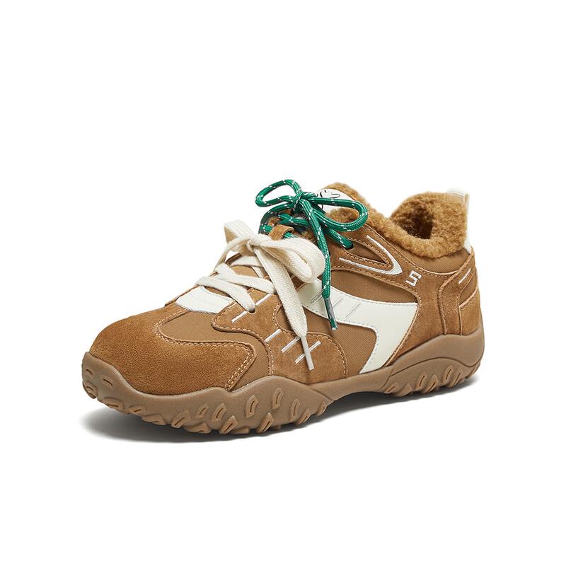 Baistuo Women s Retro Plush-Lined German Trainer Shoes 36