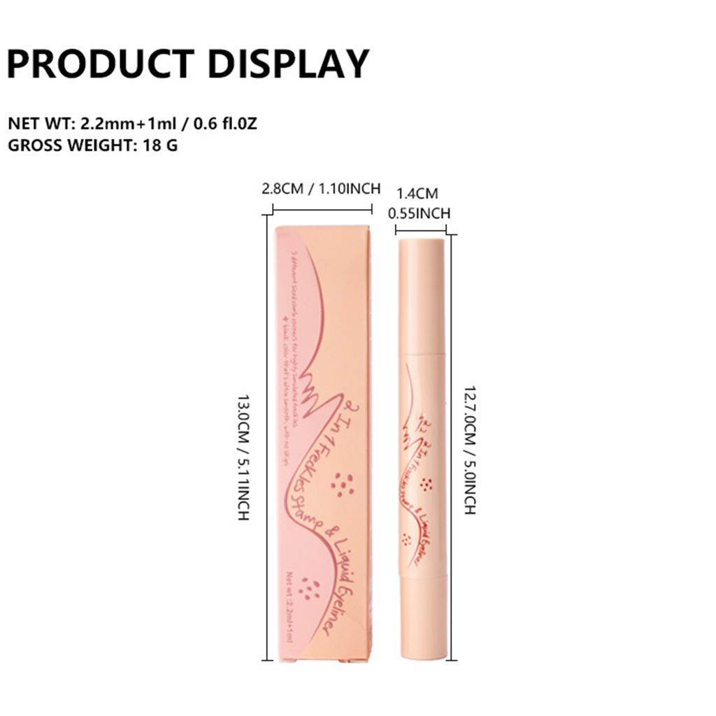 2-in-1 Sommersprossenstift & Eyeliner, Fälschung Stempel Make-up Werkzeug für realistisches Aussehen, Wasserdichte und schnell trocknende Formel, Einfache Anwendung