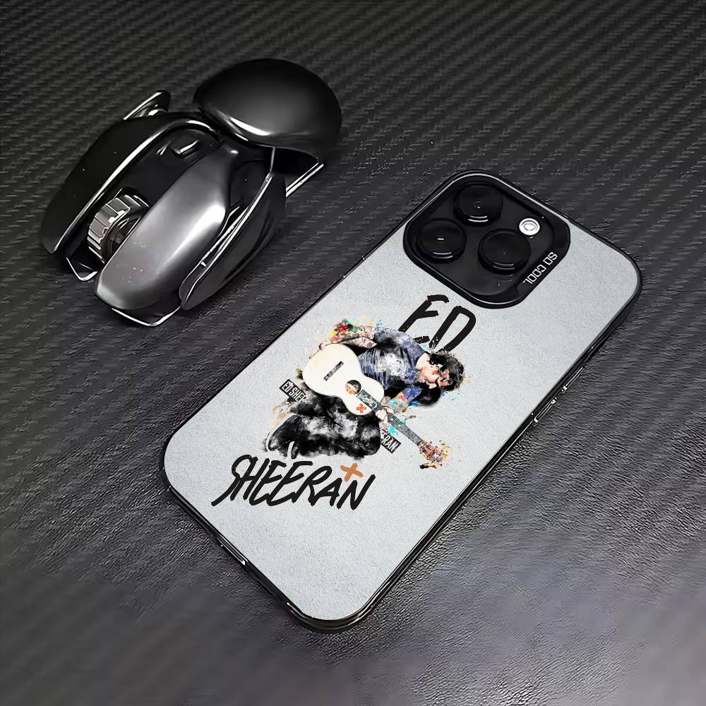 Singer E-Ed Sheeran Phone Case For iPhone17,16,15,14,13,12,11 Plus,Pro Max Colored Silver Plated Inside Cover