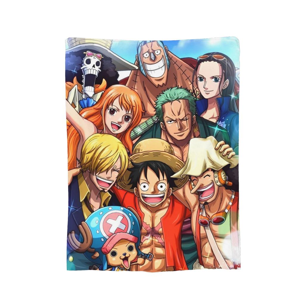 Luffy Anime Manga Coral Fleece Plush Throw Blanket Zoro Blanket for Home Couch Super Warm Bedding Throws,