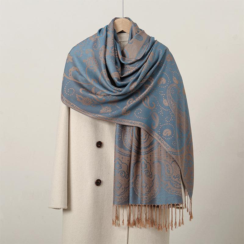 Pashmina Winter Hijab Scarf Long Muslim Cashmere Shawl Female Foulard Soft Turban Head Wraps For Women Headband Luxury