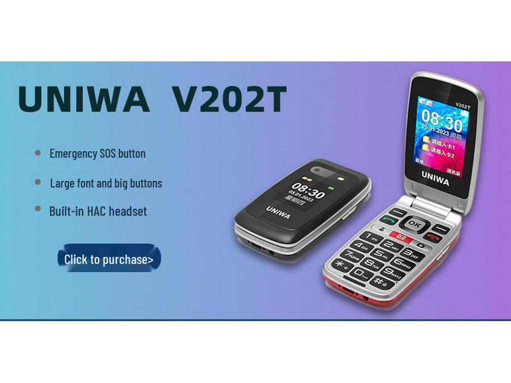 Telefon mobil popular cu clapetă și ecran dual, cu butoane și fonturi mari, standby super lung, design 2G prietenos cu seniorii