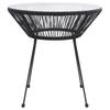 Vidaxl Stolik Ogrodowy, Czarny, Ø70X74 Cm, Rattan I Szkło
