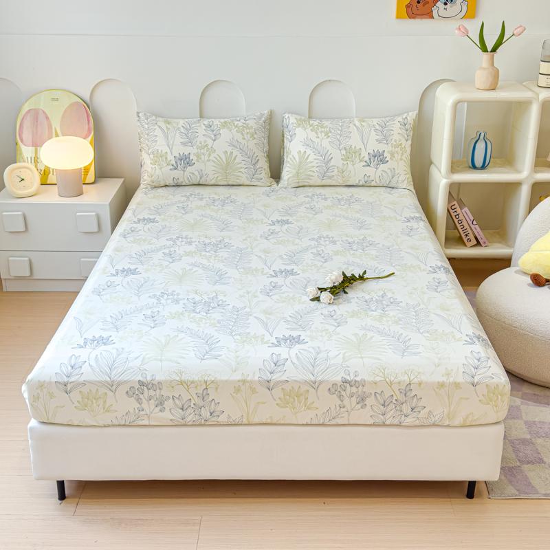 100% Cotton Fitted Sheet Soft Bed Cover Skin-friendly Bedsheets Home Mattress Cover Elastic Bed Linen Lençol (No Pillowcase)