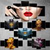 Pictură pe pânză 5 piese Femeie Aurie Neagră Poster Imprimeuri HD Modulare Artă de perete Decor Modern pentru Casă Sufragerie Imagine Fără Cadru