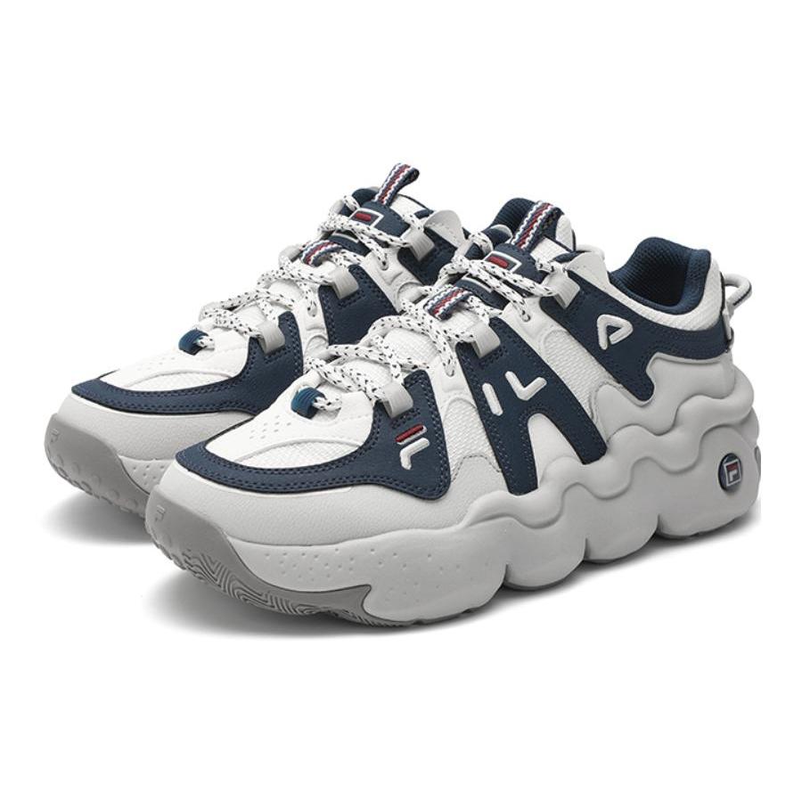 FILA Cushioning, Wear Resistant Low top Vintage Basketball Shoes Men's Blue White F12M412111FWM