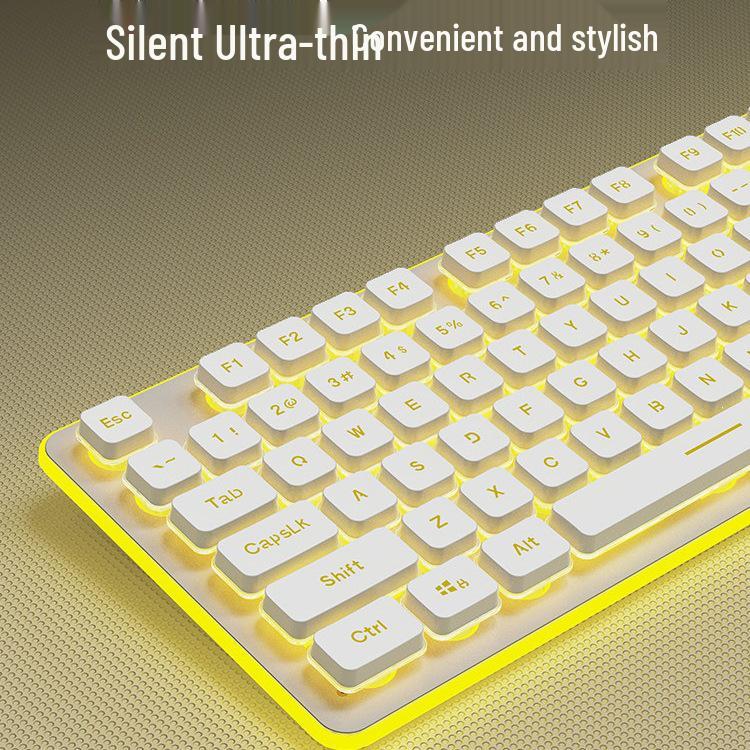 Wolfwalker Silent Wireless Keyboard & Mouse Set - Wired for Comfortable Typing & Gaming, Ideal for Office Use.