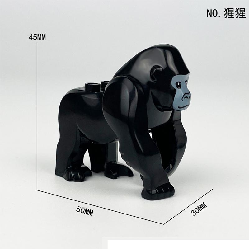 MOC Farm Zoo Animal Building Blocks Crocodile Shark Dolphin Chimpanzee Cow Leopard Educational Game Accessories Bricks Kids Toys