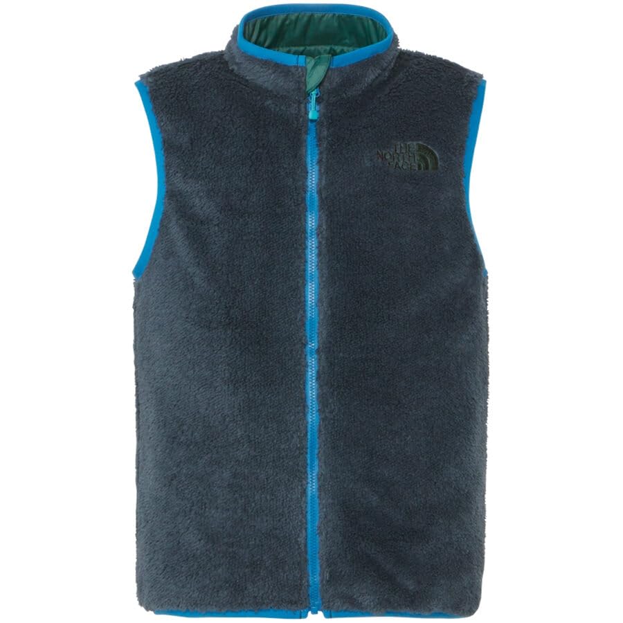 The North Face Reversible Cozy and Atlantic Deep Size 120 Kids' Vest, Unisex, Water-Repellent, Windproof, Warm, Cold-Weather, Green,