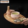 Peach Pink Bud Matcha Eight-piece Set Imitation Song Dynasty Ceramic Tea Hundred Play Tools Whisk Stand Bowl Set Ornaments Gift