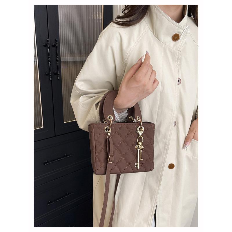 Chic Diamond Quilted Faux Leather Shoulder Bag for Women, Vintage Style Crossbody Hobo Purse, Soft Texture Handbag