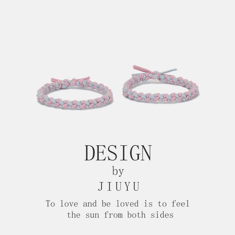 Boyfriend Exclusive Small Rubber Band Handmade Woven Hand Strap Couple Leather Case Hair Band for Girlfriends Headband Bracelet Dual-Use