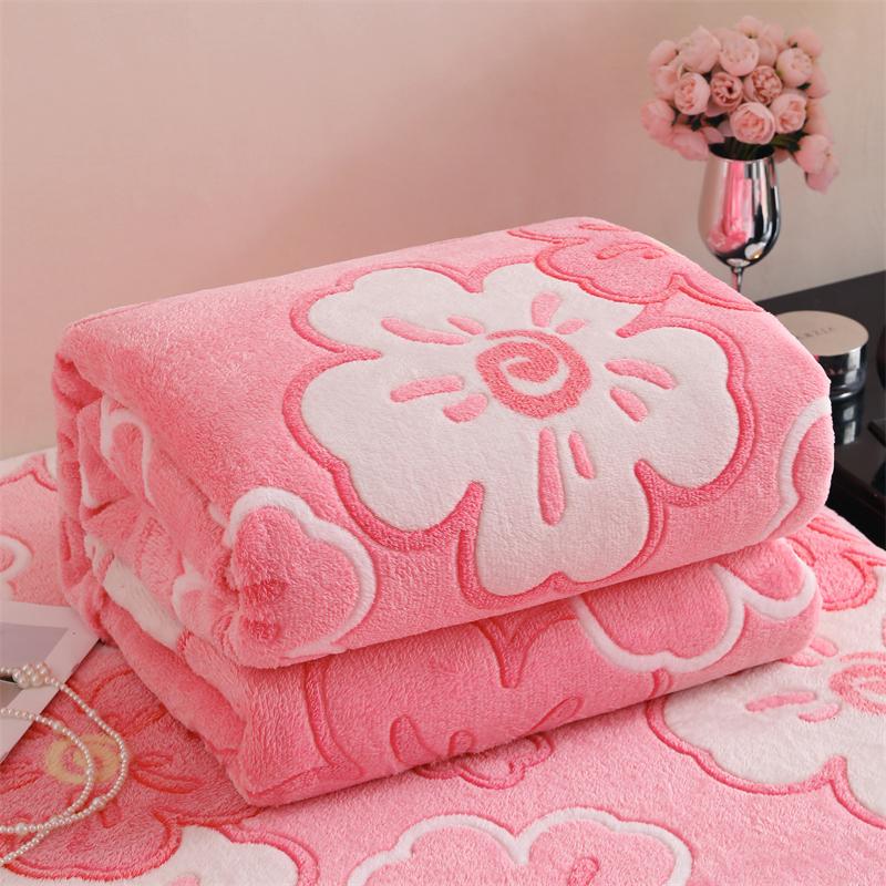 

WOSTAR Fleece Throw Blanket Floral Pink Peony Print Super Soft Flannel for Bed Sofa Travel Warm Cozy Plush Decor Winter Bedding 100x150cm