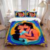 3pcs Princess Jasmine & Aladdin Romantic Love Quilt Cover Set (1 Quilt Cover + 2 Pillowcases Without Pillow Core), High-Definition Printing for H