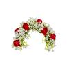 ANVIK Hair Accessories Fancy Party Bridal Wedding Fabric/Artificial Rose Flower Bun Juda Hair Gajra For Women's Flower Hair Accessory Veni For Hair