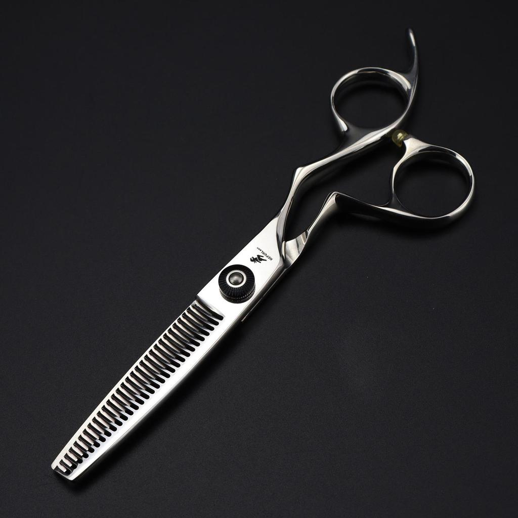 6.0" Napson Curved Handle Sword Hair Scissors: Barber & Thinning Shears