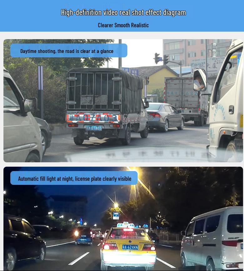 High-Definition Night Vision Car DVR with Dual Front and Rear Recording & Reversing Camera