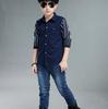 Teenager Baby Kinder Jungen Langarm Streifen Verschluss Gentleman Hemd Tops Kleidung