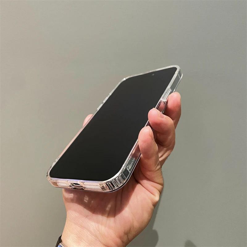Husă transparentă din silicon moale cu inimă drăguță în stil coreean pentru iPhone 15 13 Pro Max 14 11 12 XR 7 8 Plus SE husă argintie cu oglindă
