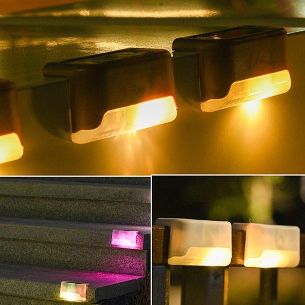 Solar Powered LED Solar Step Lamp Outdoor Fence Lamp Multifunctional Deck Lamp