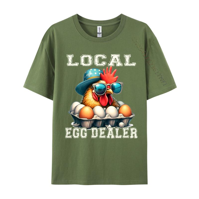 Local Egg Dealer Funny Egg Peddler Chicken Egg Farmer Fashionable Printed Funny T Shirts Fall O Neck Cotton Tops Shirt For Unisex