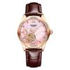 Orologio da donna con temperamento di lusso leggero, orologio meccanico automatico da donna, impermeabile, con cinturino rosso