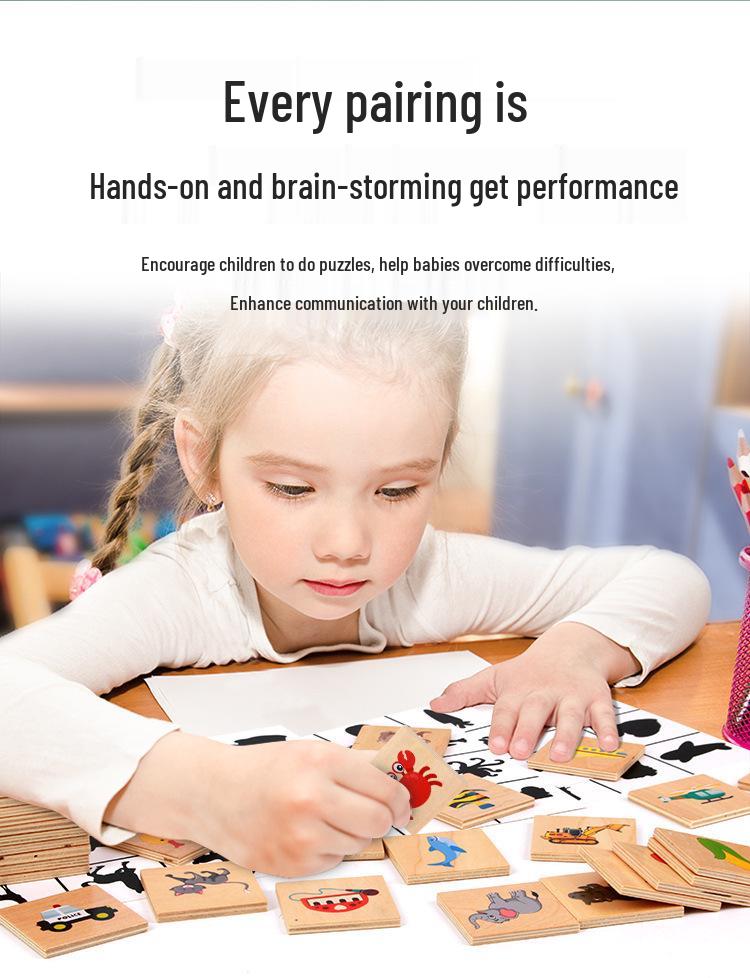 Toddler Shadow Matching Puzzle Game – Animals, Fruits, Transportation, Shapes for Cognitive Development