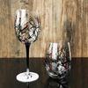 Handmade Painted Glass Wine Glasses Four Seasons Tree Goblet Gift for Friend