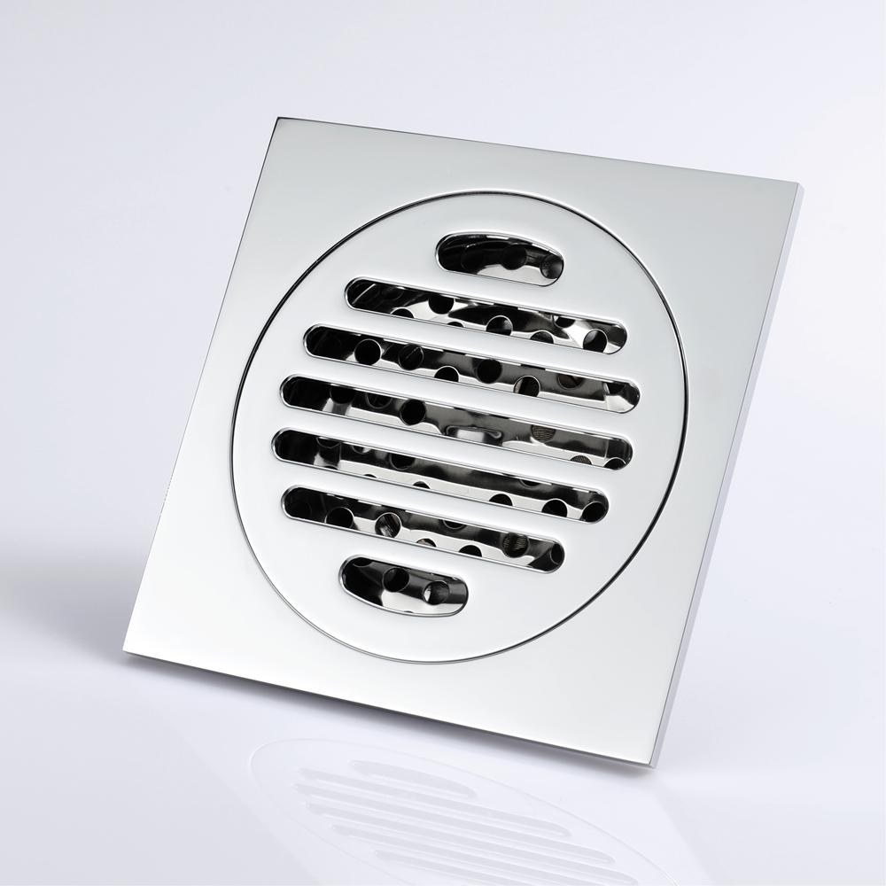 Bathroom Accessories Shower Floor Drain Can Insert Tiles Floor Drain Cover Brass Anti-odor Floor Drain Chrome