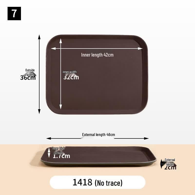 RuHan Commercial Square Plastic Serving Tray, 46x36cm (4-Pack)
