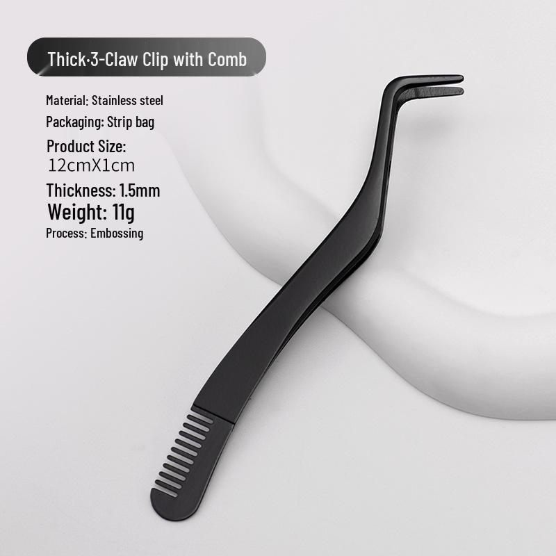 Stainless Steel Eyelash Curler & Tweezers False Eyelash Tool with Comb