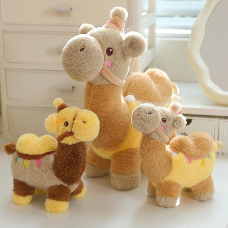 Peluche Tradizionale a Forma di Cammello per Bambini Morbido Animale di Peluche Regalo per Bambini