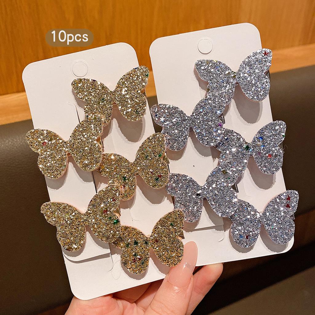10 gold and silver butterfly hair clips are fashionable, sweet, and cute hair accessories suitable for daily use