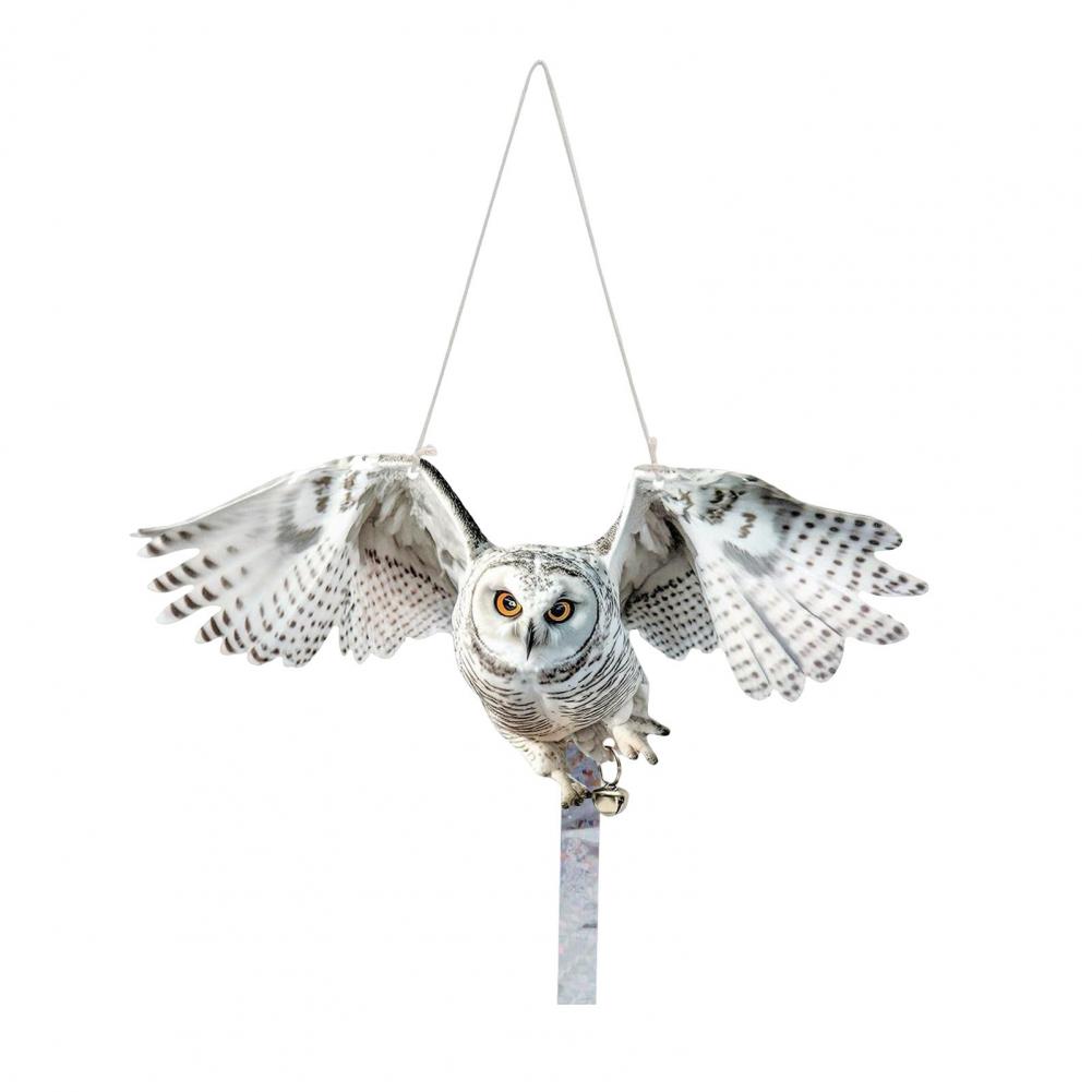 Outdoor Owl Deterrent Vivid Owl Patterns Reflective Owl Hanging Decorations for Balcony Garden Set of 2 Waterproof Acrylic Fake