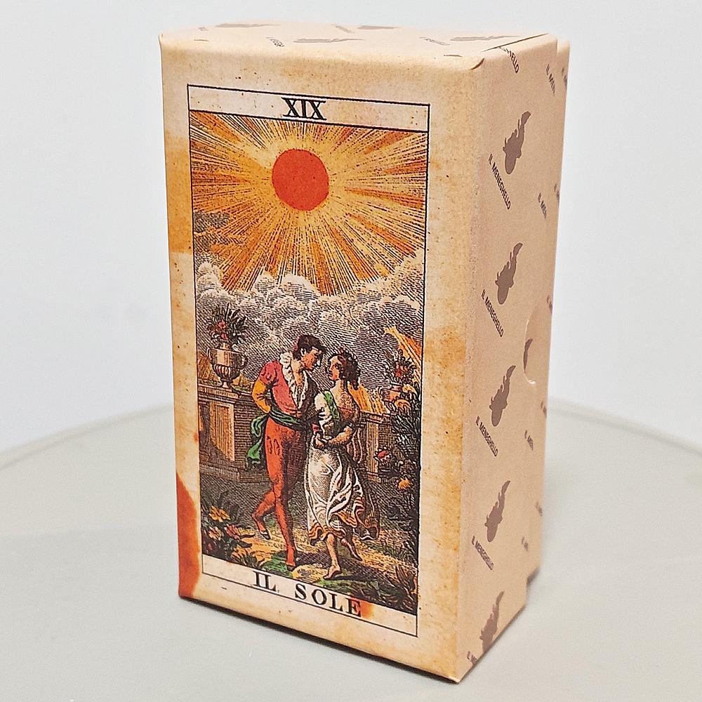 12*6cm Tarot Soprafino 1830 Vintage Italienisches Tarot Deck in Stabiler Box, Historische Reproduktion, 78 Karten Doppelt geprägt