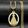 Our Lady Of Aparecida Brazil Necklace for Men Women Stainless Steel Gold Color Virgin Mary Bless Chain Jewelry Colar Masculino