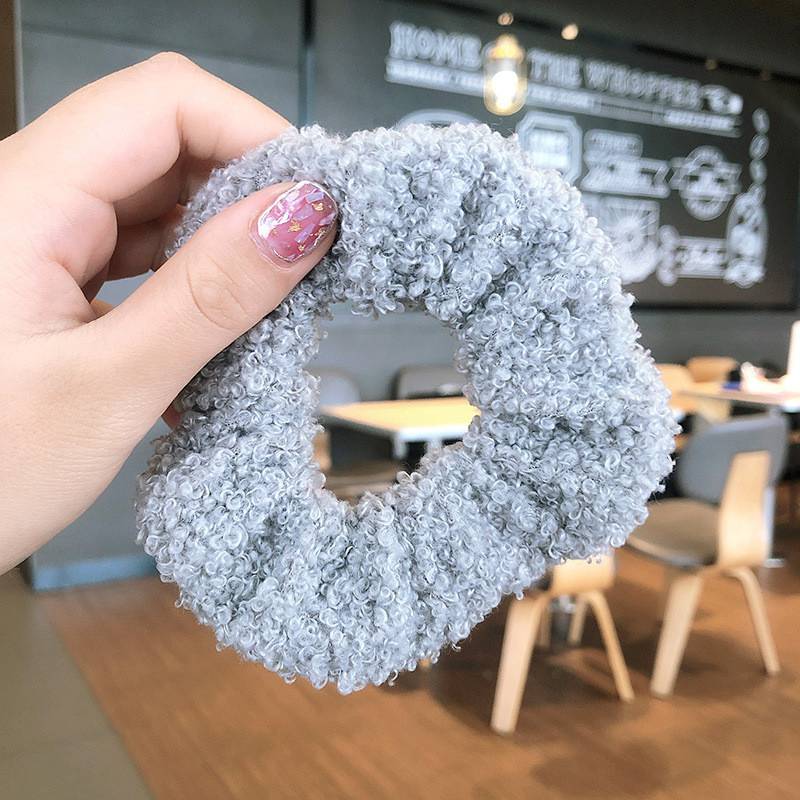 

Заколка для волос, женская теплая резинка для хвоста, эластичная бархатная повязка для волос, пушистая резинка для волос для рукоделия One size серый