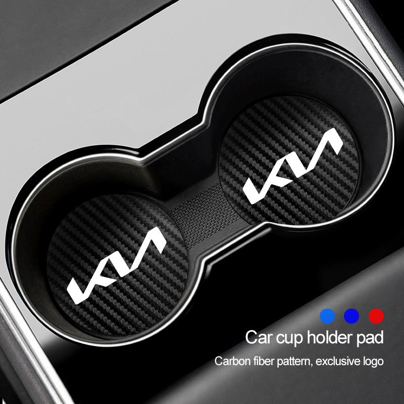 Car Interior Cup Holder Coaster Anti Slip Waterproof Pad Valve For KIA EV6 Stinger RIO Sorento Picanto Ceed Borrego Syros K4 K5 Zpjm80