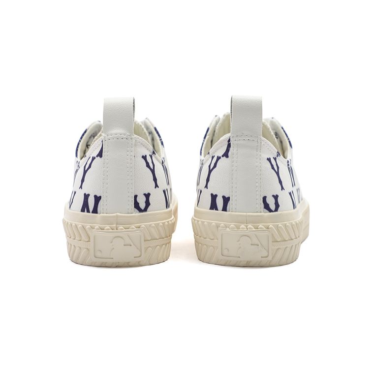 MLB Playball Monogram Trendy Comfortable Versatile Durable Lightweight Low-Top Canvas Shoes Unisex Sneakers White 3ACVVM12N-50IVS