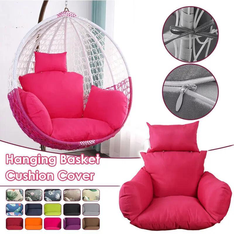 Swing Egg Chair Mat Cushion Cover Outdoor Patio Hanging Seat Home Decor Garden Lounger Cushion Cover (No Filling)
