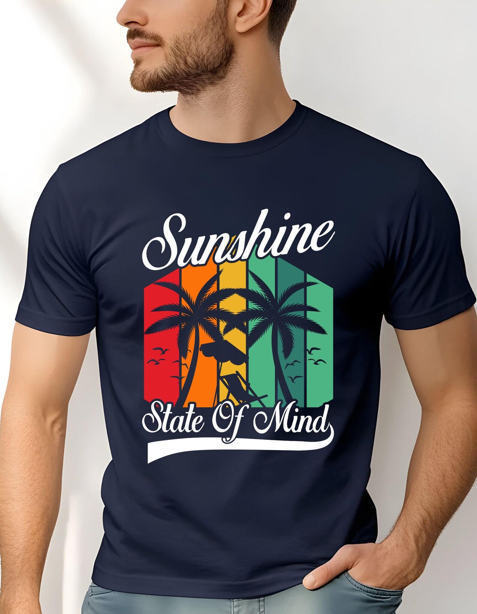 Sunshine State of Mind Unisex Tee, Palm Tree Vacation T-Shirt, Beachwear Gift for Friends, Casual Summer Wear, Tropical Vibes Shirt 2XL