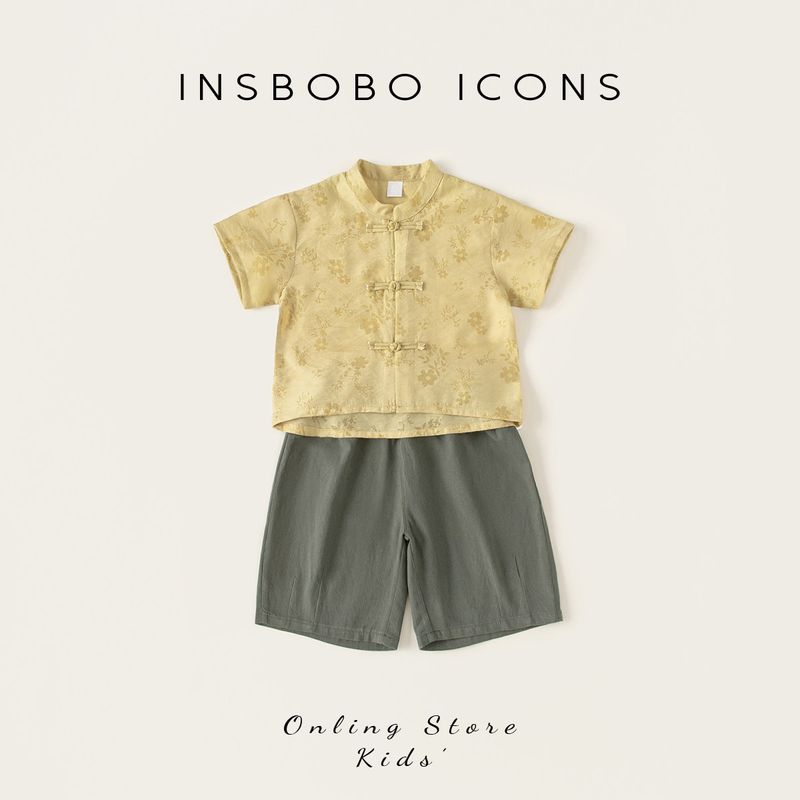 Детский костюм Ханьфу для мальчиков, костюм династии Тан 2026, новый летний наряд на день рождения для мальчиков, ретро, новый китайский стиль, модная детская одежда